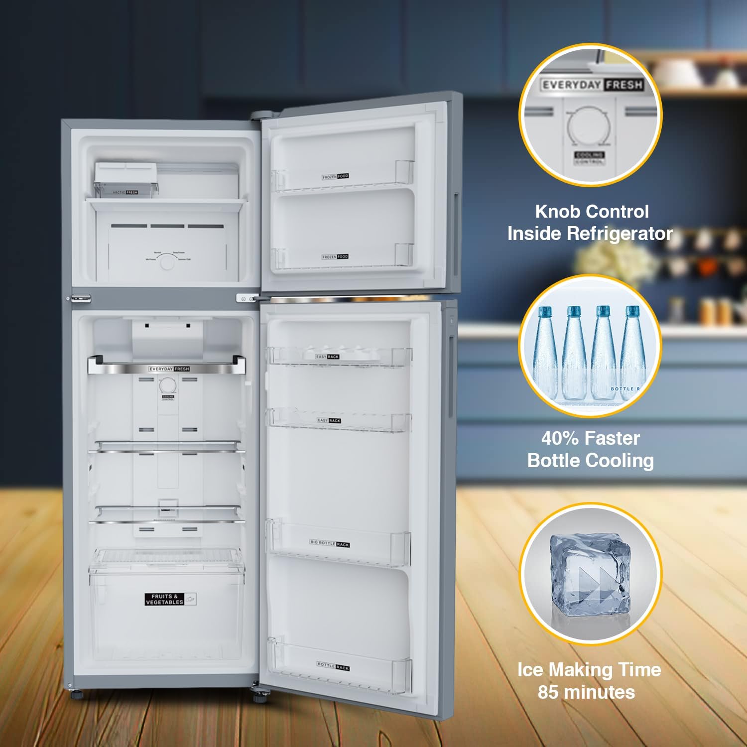 Whirlpool 235 L 2 Star Frost Free Inverter Double Door Refrigerator (NEO DF278) – Spacious, Reliable & Energy Efficient
